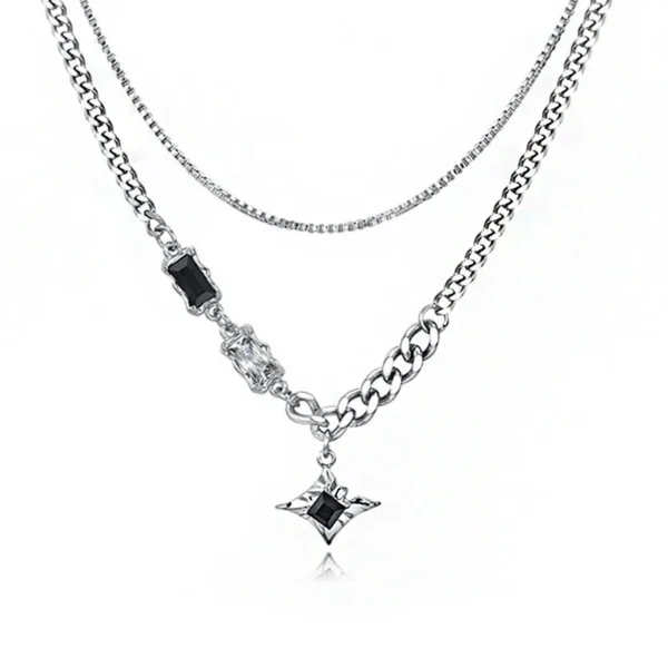Layered Starburst Pendant Necklace