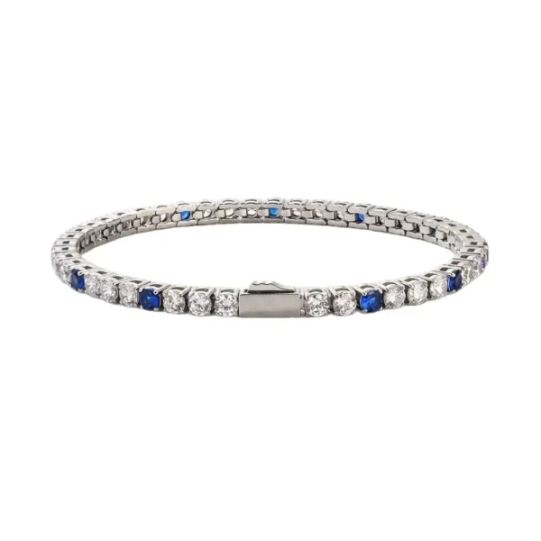 Blue Round Stone Tennis Bracelet