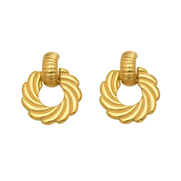 Ribbed Swirl Hoop Earrings