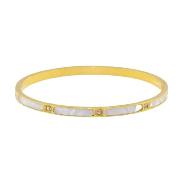 Shell Inlay & Crystal Stations Bangle