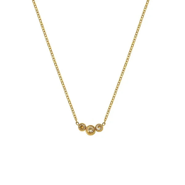 Triple Bezel Pendant Necklace
