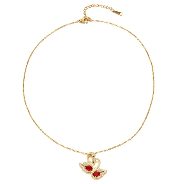 Swan Necklace with Twin Marquise CZ