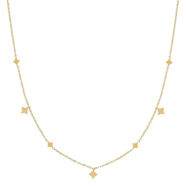 Star Charm Anklet with Seven Diamond Motifs