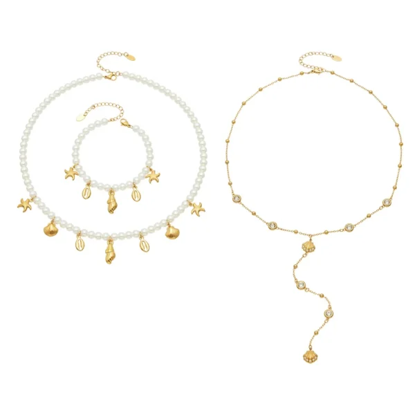 Ocean Charm Bead Necklace Bracelet — Choose Your Piece