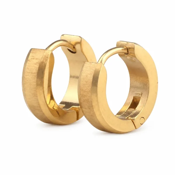 Brushed Huggie Hoop Earrings