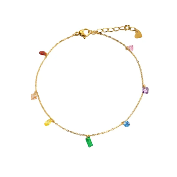 Seven-Color Crystal Charm Bracelet