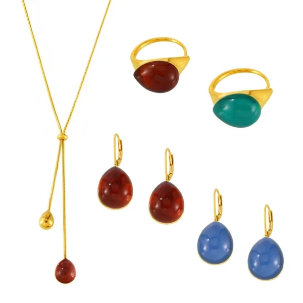 Teardrop Resin Necklace, Ring or Drop Earrings