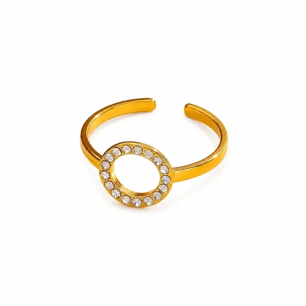 Polished Pavé Circle Ring
