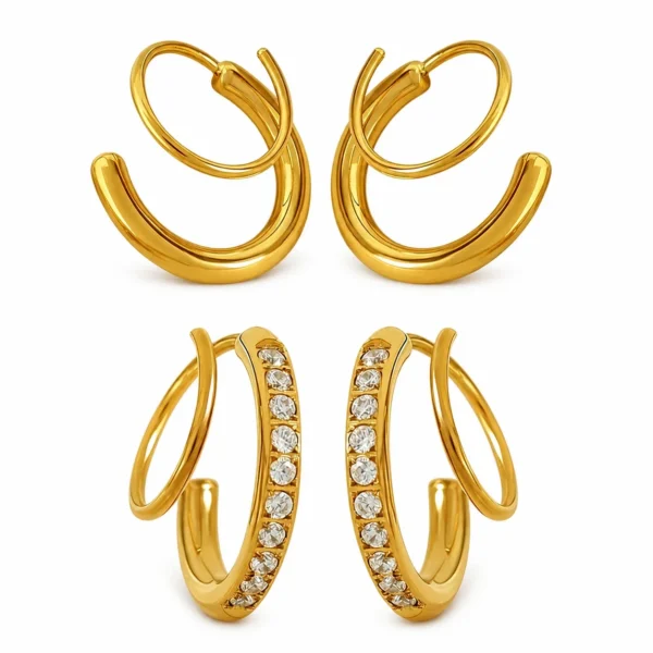 Double Open Hoop Earrings