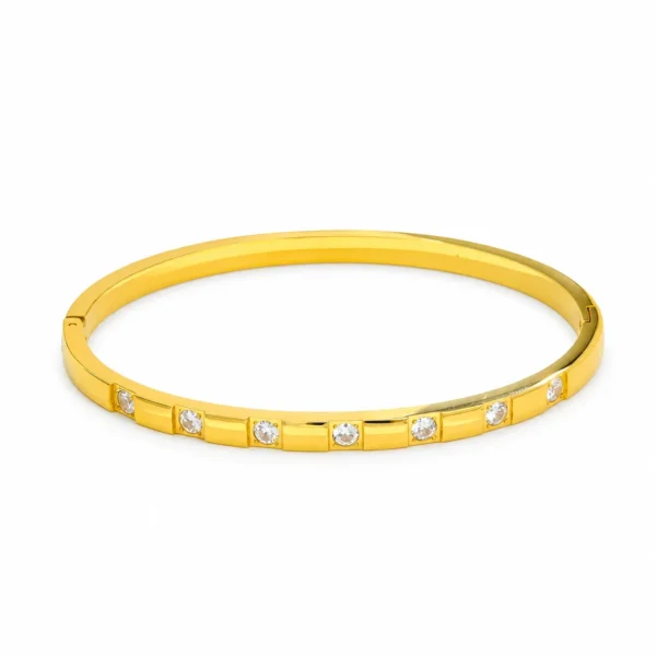 Bezel-Set CZ Bangle Bracelet
