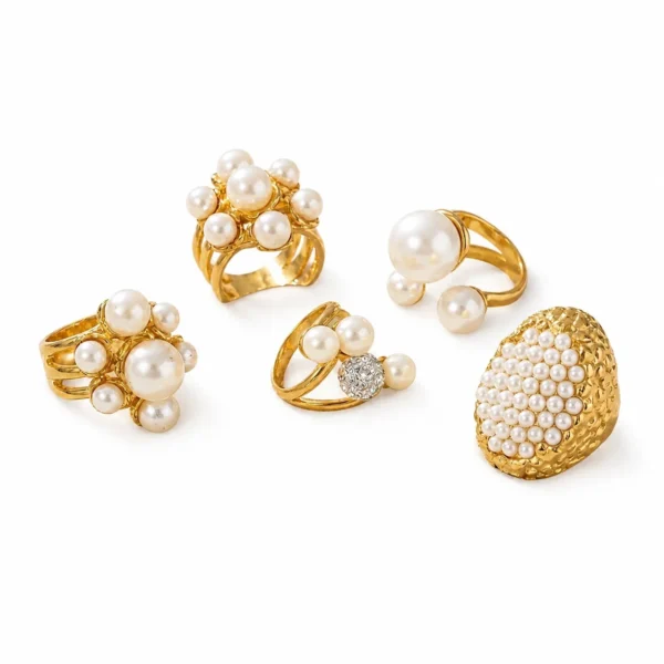 Pearl-Effect Open Ring