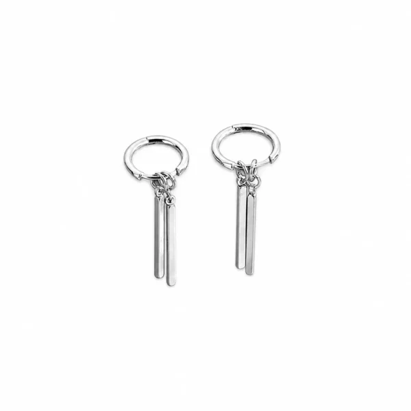 Edgy Twin Bar Hoop Earrings