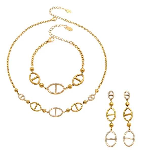 Geometric Oval CZ Jewellery — Choose Your Piece