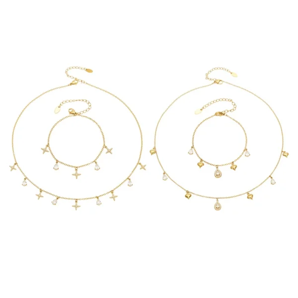 Cross & Teardrop CZ Charms Jewellery — Choose Your Piece