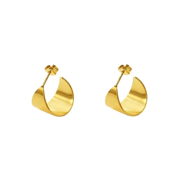 Wide C- Hoop Earrings