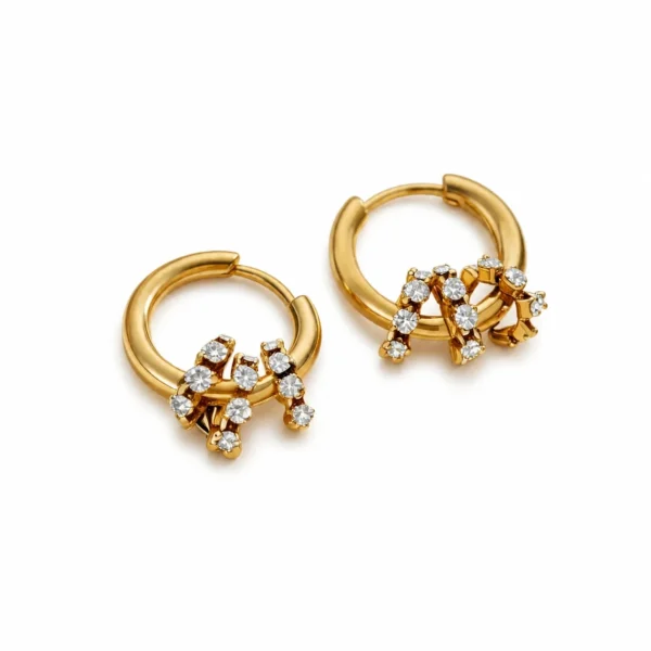 CZ Fringe Hoop Earrings