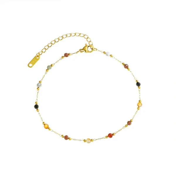 Multicolor Faceted Beads Anklet