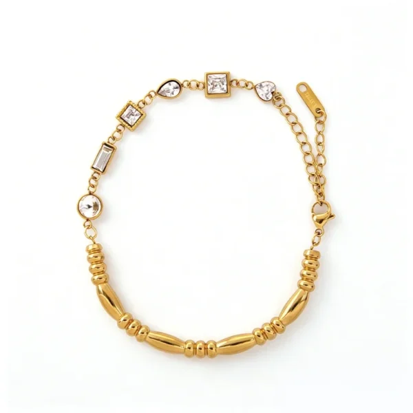 Bracelet with Geometric Crystal Stations & Beads
