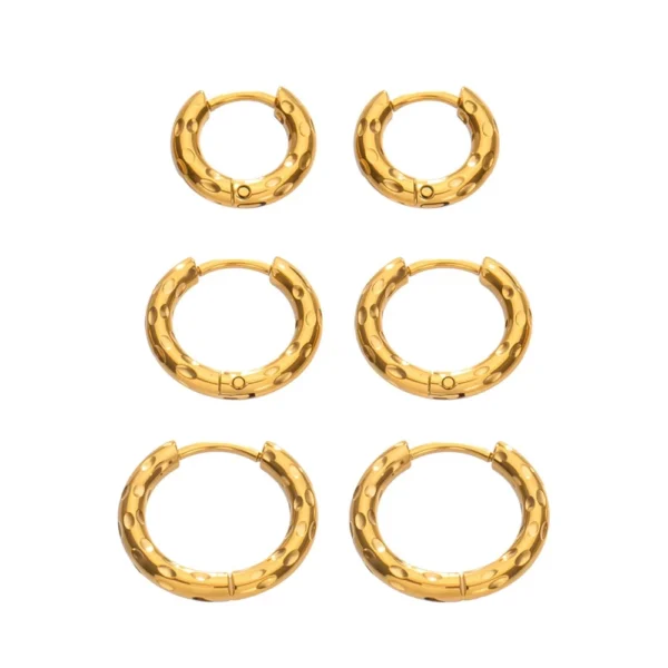 Hammered Huggie Hoop Earrings
