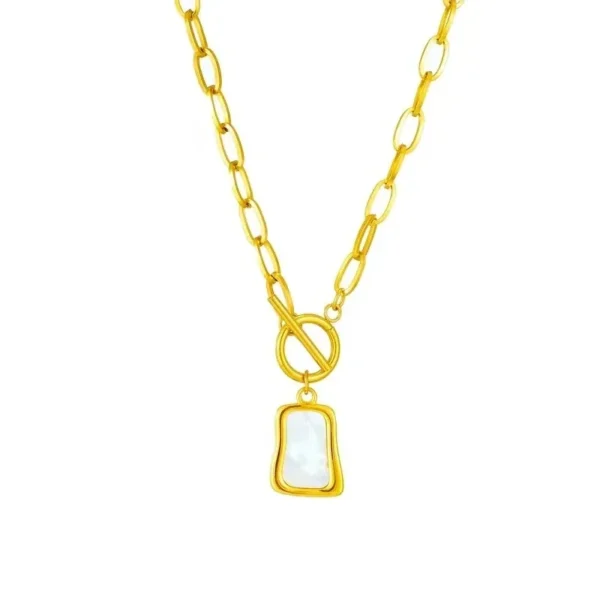 Shell Tag & Toggle Pendant Necklace