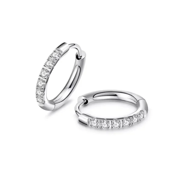 Square Clear Crystals Hoop Earrings