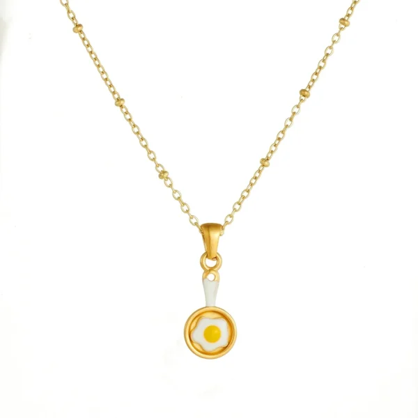 Fried Egg Pan Pendant Necklace