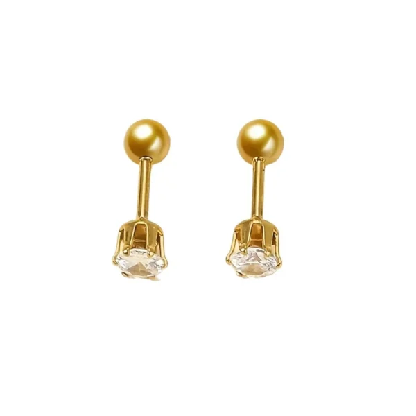 Ball Back Six-Prong CZ Stud Earrings