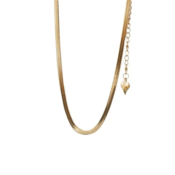 Snake Chain Necklace with Heart Extender