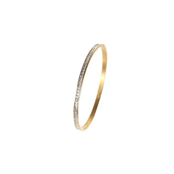 Channel-Set Clear Crystals Bangle