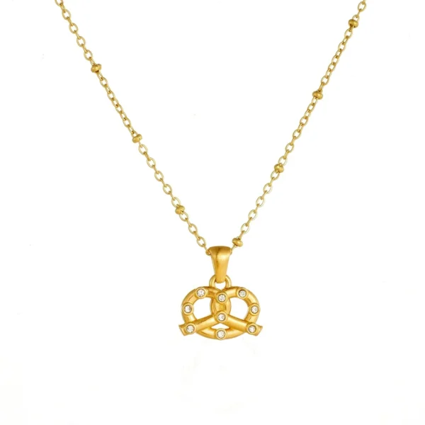 Interwoven Crystal-Set Lines Pendant Necklace