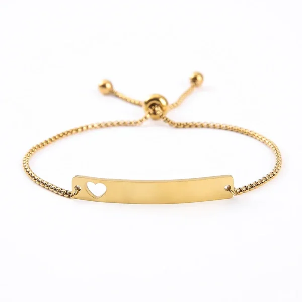 Bracelet Curved ID Bar with Openwork Motif