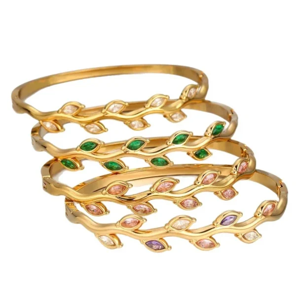 Vine Bangle with Marquise Color Crystals