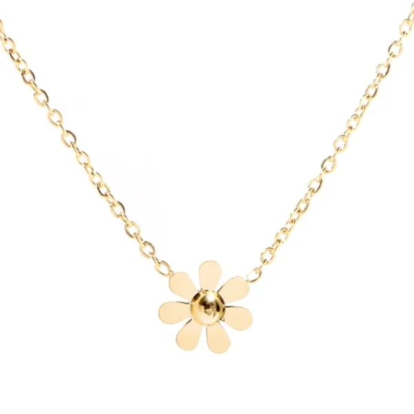 Daisy Pendant Necklace with Eight Petals