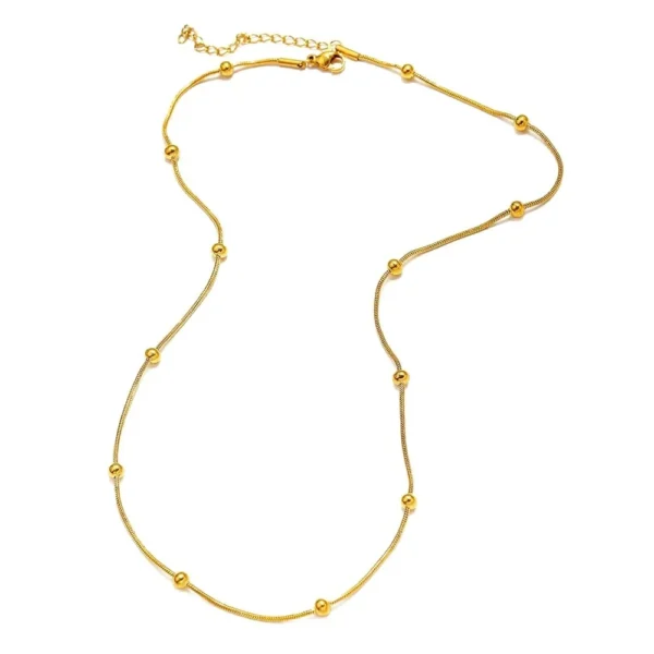 Snake Chain Necklace with Spaced Ball Beads