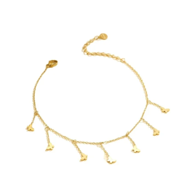 Butterfly Anklet with Crystal Motifs