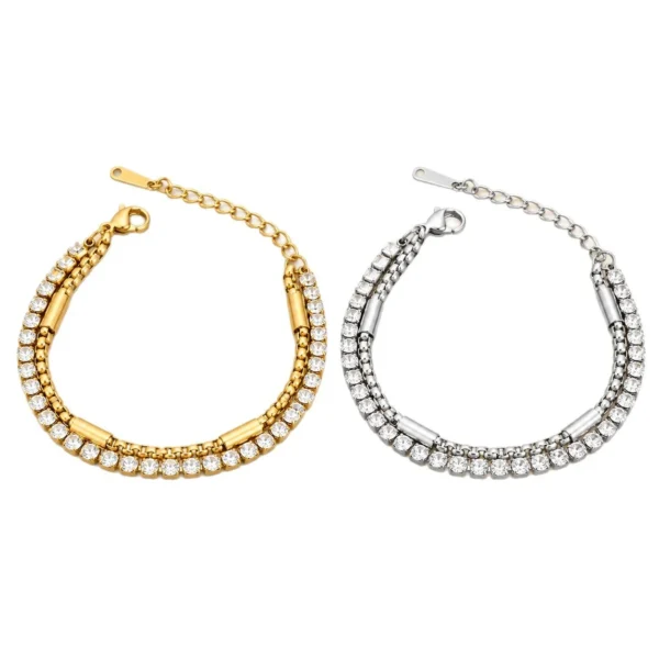 Bracelet, Double-Row Cubic Zirconia