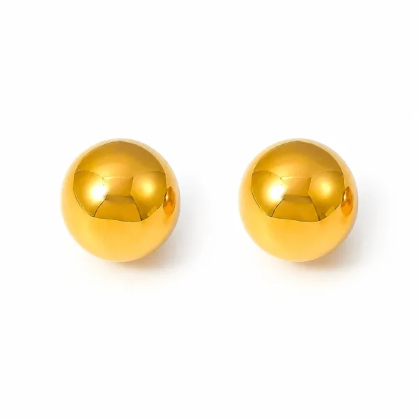 Polished Hollow Dome Ball Stud Earrings