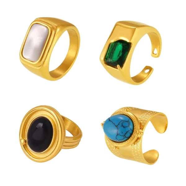 Oval Cabochon & Bar Signet Ring