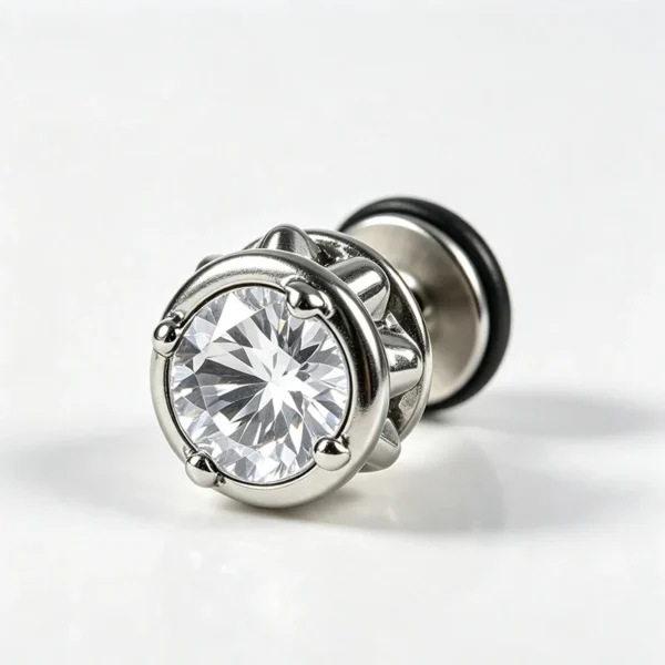Orbit Frame & Round Crystals Stud Earrings