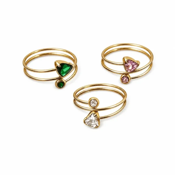 Open-Front Heart CZ Ring
