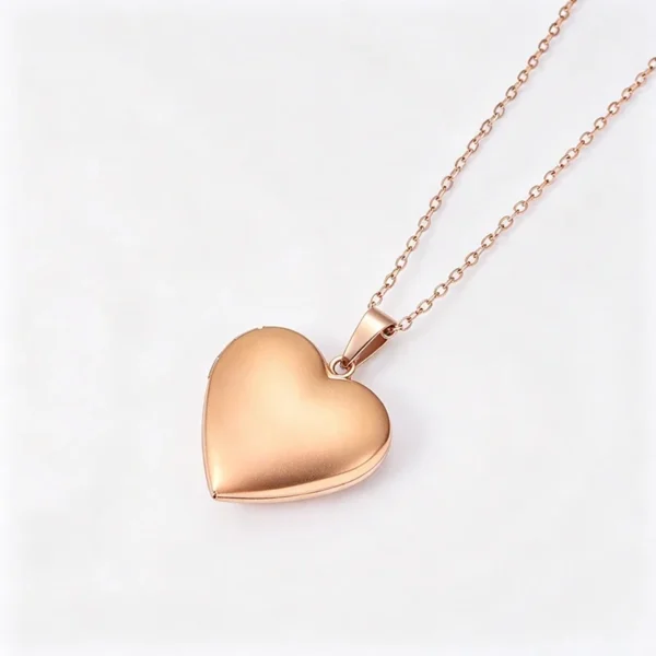 Blank Heart Locket Necklace