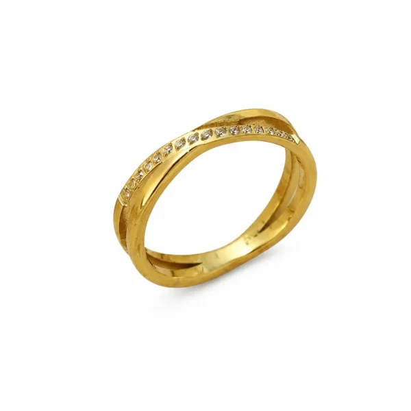 Cross Pavé Band Ring