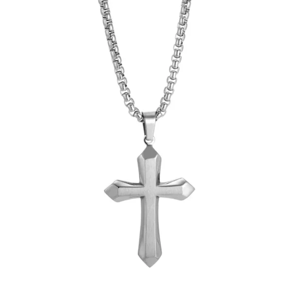 Faceted Cross Pendant Necklace
