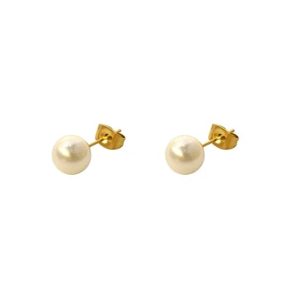 Pearl-Effect 8mm Stud Earrings