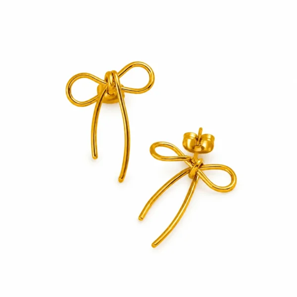 Bowknot Loop Ribbon Stud Earrings
