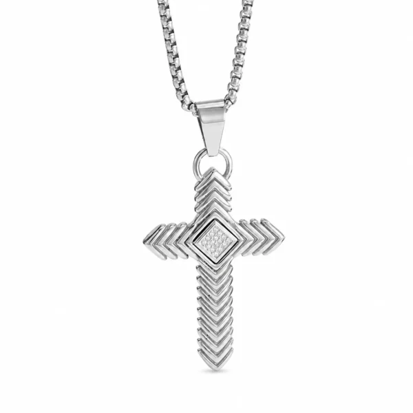 Chevron Cross Pendant Necklace