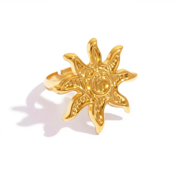 Sunburst Open Ring with Spiral Center