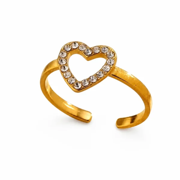 Romantic Pavé Heart Ring