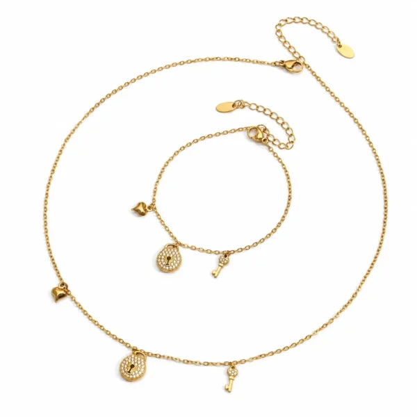 Petite Lock & Key CZ Jewellery — Choose Your Piece