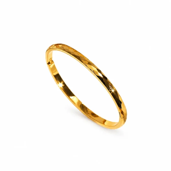 Faceted 4 mm Oval Bangle